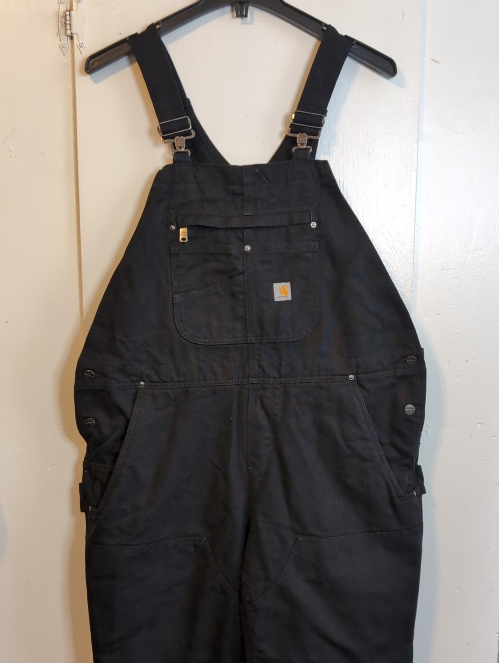 Black Carhartt bib overalls women's size XL Short